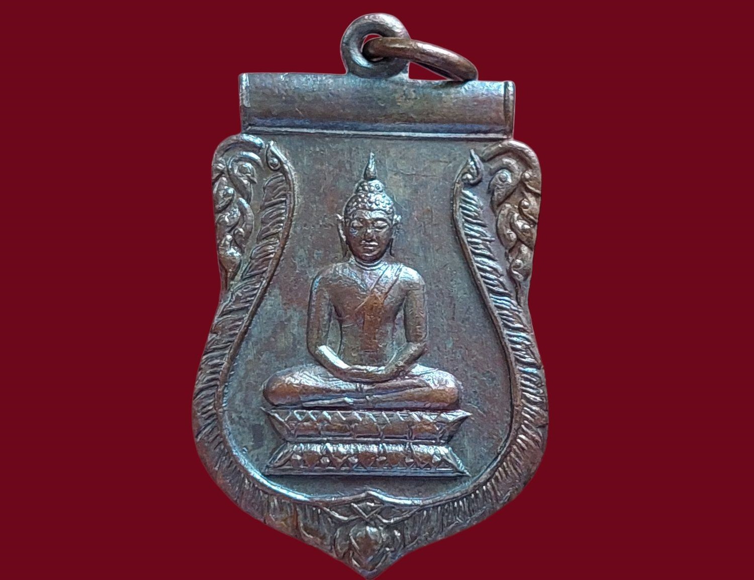 เหรียญหลวงพ่อโต วัดขุนจันทร์ ตลาดพลู กรุงเทพมหานคร ปี 2506 ที่ระลึกในงานฉลองพระวิหารหลวงพ่อโต วัดวรามาตย์ (ขุนจันทร์) รุ่นแรก เนื้อทองแดง