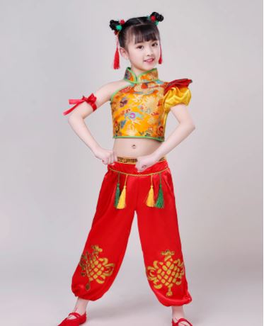 พร้อมส่ง ชุดตรุษจีน ชุดกี่เพ้า เสื้อ+กางเกงขายาว