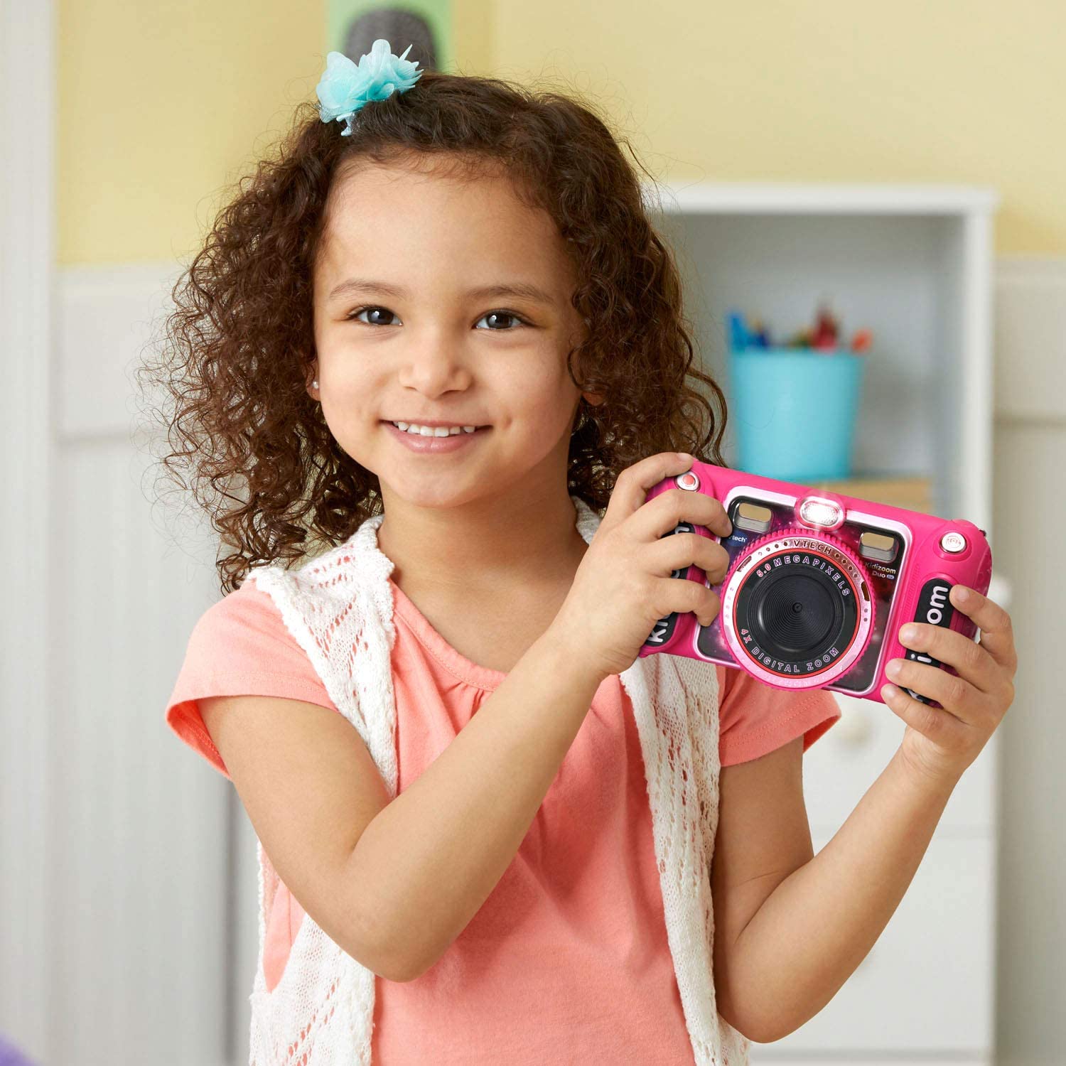 กล้องถ่ายรูป VTech KidiZoom Duo DX Digital Selfie Camera with MP3 Player, Pink