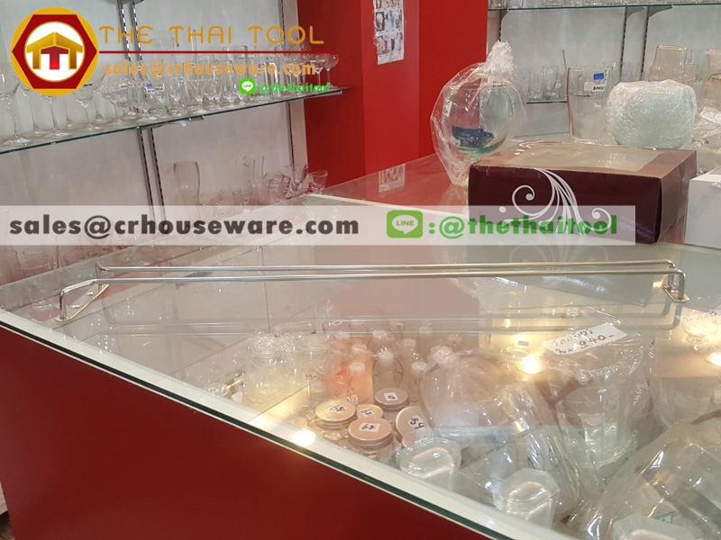 ราวเดี่ยวแขวนแก้ว ยาว 24 นิ้ว Glass hangerကိုကြိုးကွင်း,玻璃衣架,Kính treo,កញ្ចក់ hanger