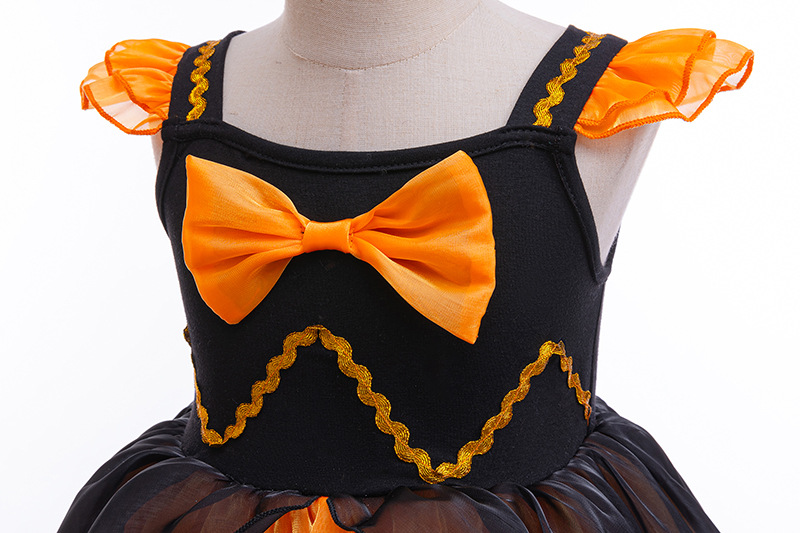 friendly4kid พร้อมส่ง ชุดฮาโลวีน Haloween เด็กหญิงเดรสสั้นแต่งระบาย