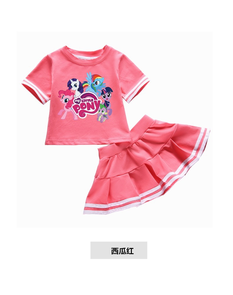 ชุดเด็ก ลายการ์ตูน โพนี่ ทรงสั้นกระโปรงระบาย