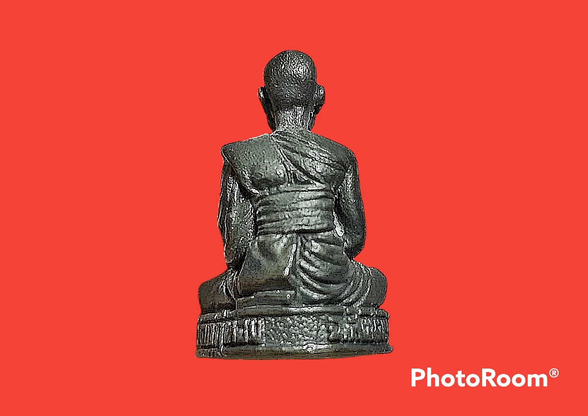 รูปหล่อกริ่ง พระภาวนาพรหมคุณ (หลวงพ่อเมตตานุศาสน์) วัดกุฎีทอง จ.สิงห์บุรี เนื้อนวะโลหะ ปี 2541 พร้อมกล่องจากวัดเดิมๆ