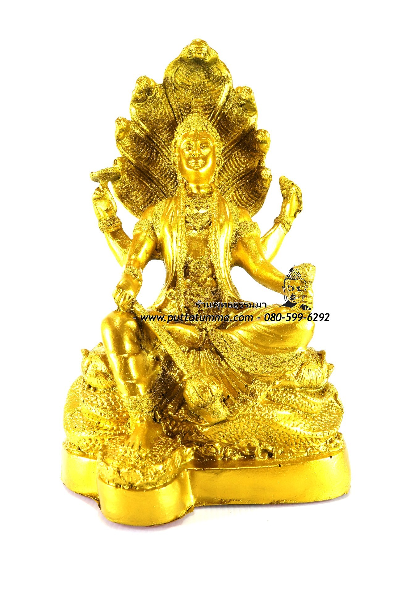 พระนารายณ์ สีทอง เนื้อเรซิ่น ขนาด 5 นิ้ว สูง 11 นิ้ว