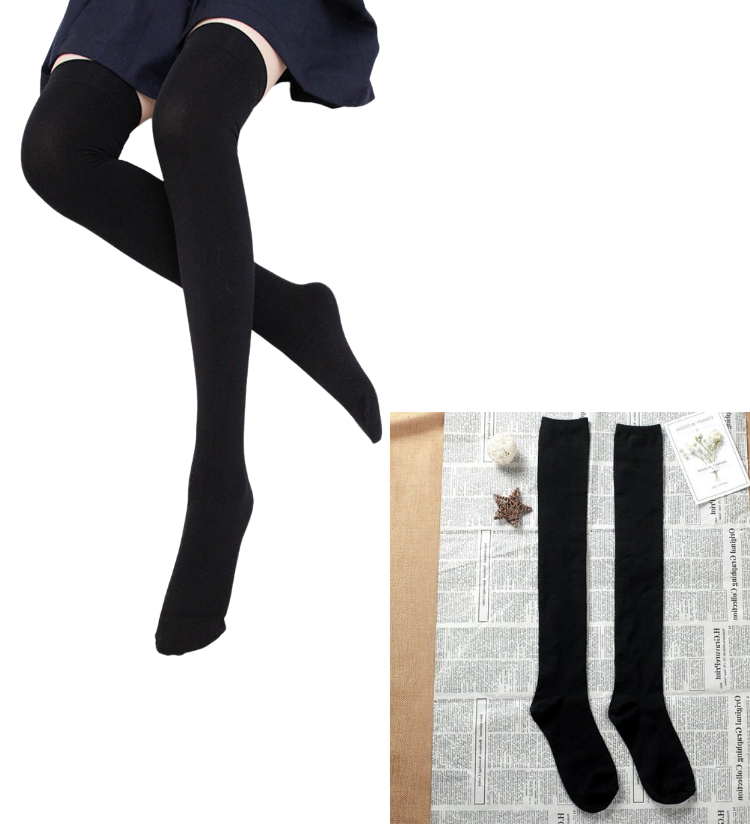 ถุงเท้ายาว แนวสปอร์ต สีพื้น ลายริ้ว เด็กโต-ผู้ใหญ่