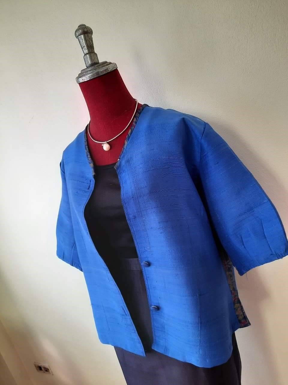 SIVAREE Upcycling Lifestyle 1 /Thai Silk Recycle ฟ้า,ชมภู่,ดำ Free Size