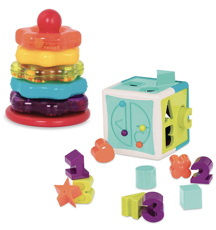 Battat – Stacking Rings + Shape Sorter Cube