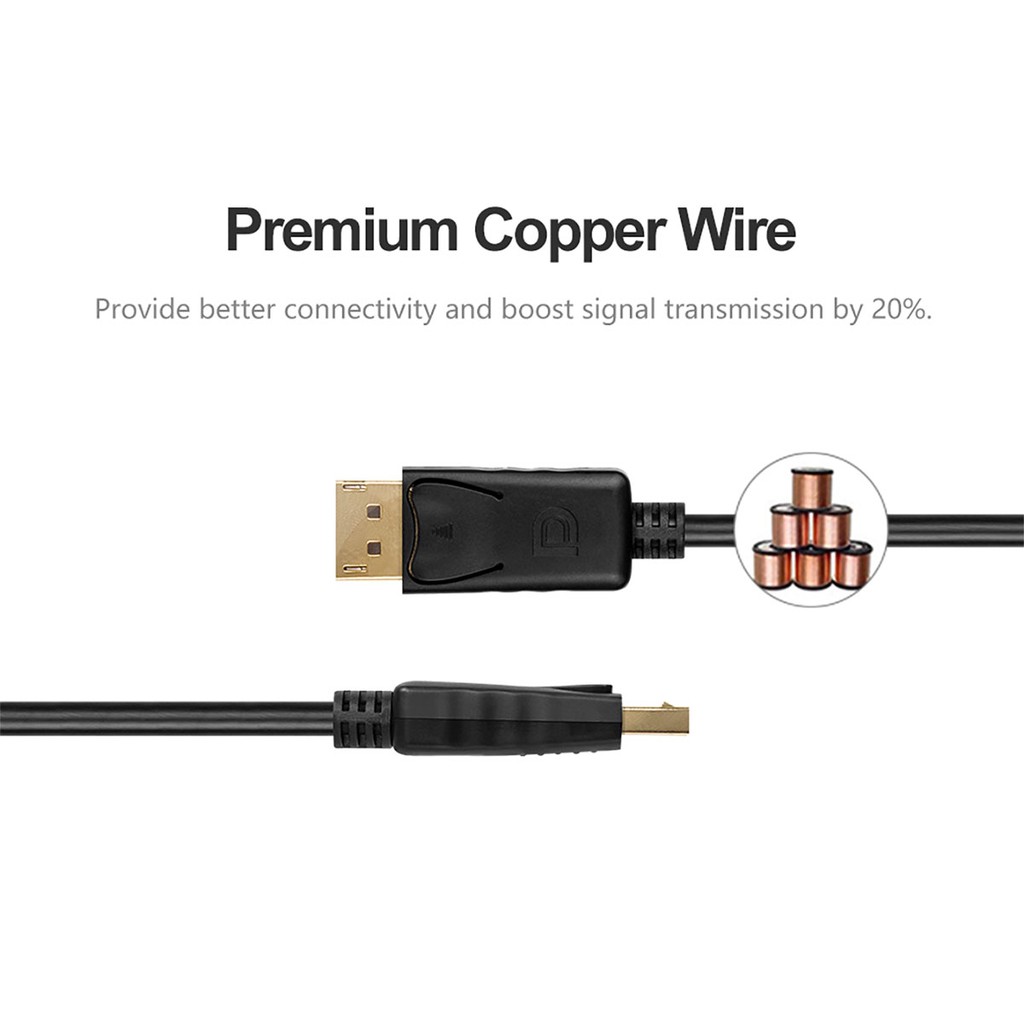 สาย DisplayPort 1.2 Cable รองรับความละเอียด 4K/60Hz by Unitek