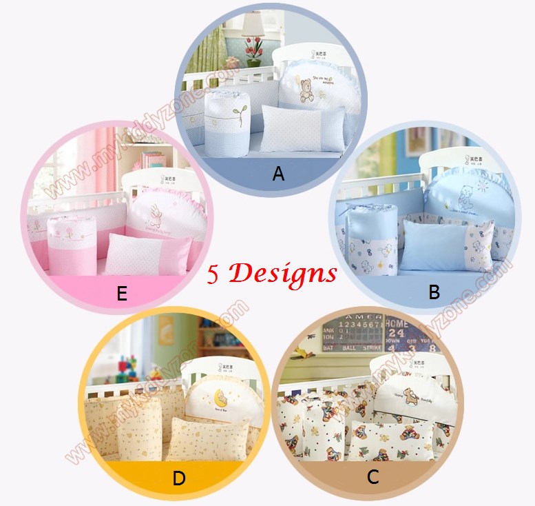 TP201123 ชุดเบาะกันกระแทกผ้าปูนอน 6ชิ้น ลาย Gold Dream Land