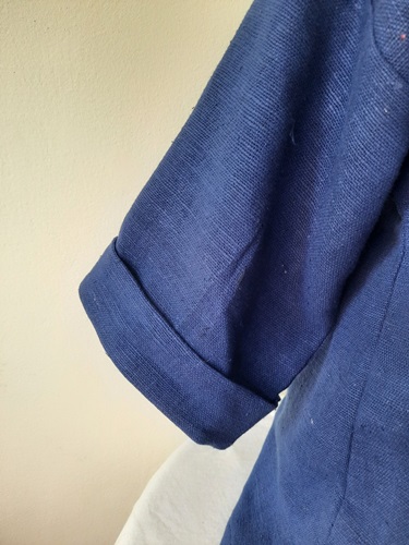 ผ้าฝ้ายฮัมพื้นย้อมสีธรรมชาติวิ่งไปทำงาน T1 น้ำเงิน,ครีม,ชมภู่,ขาว M,L,XL,XXL