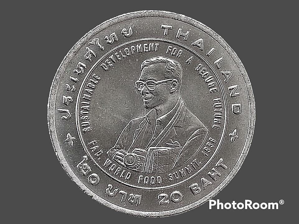 เฉลิมพระเกียรติ 20 Baht (F.A.O. Agricola Medal to HM King Bhumibol Adulyadej