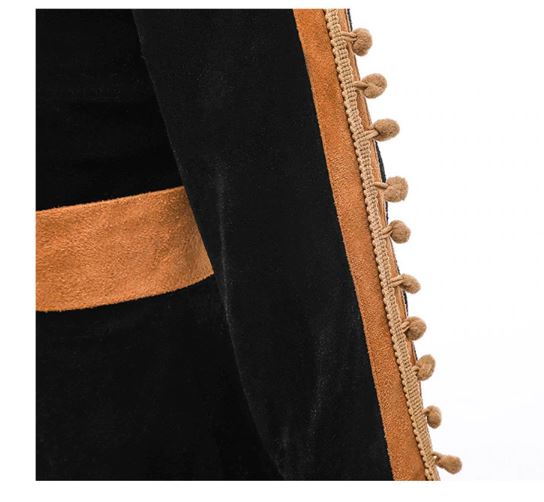 เดรสเจ้าหญิง โฟเซ่น เดรสสีน้ำตาล พร้อมเลกกิ้งและผ้าคลุม