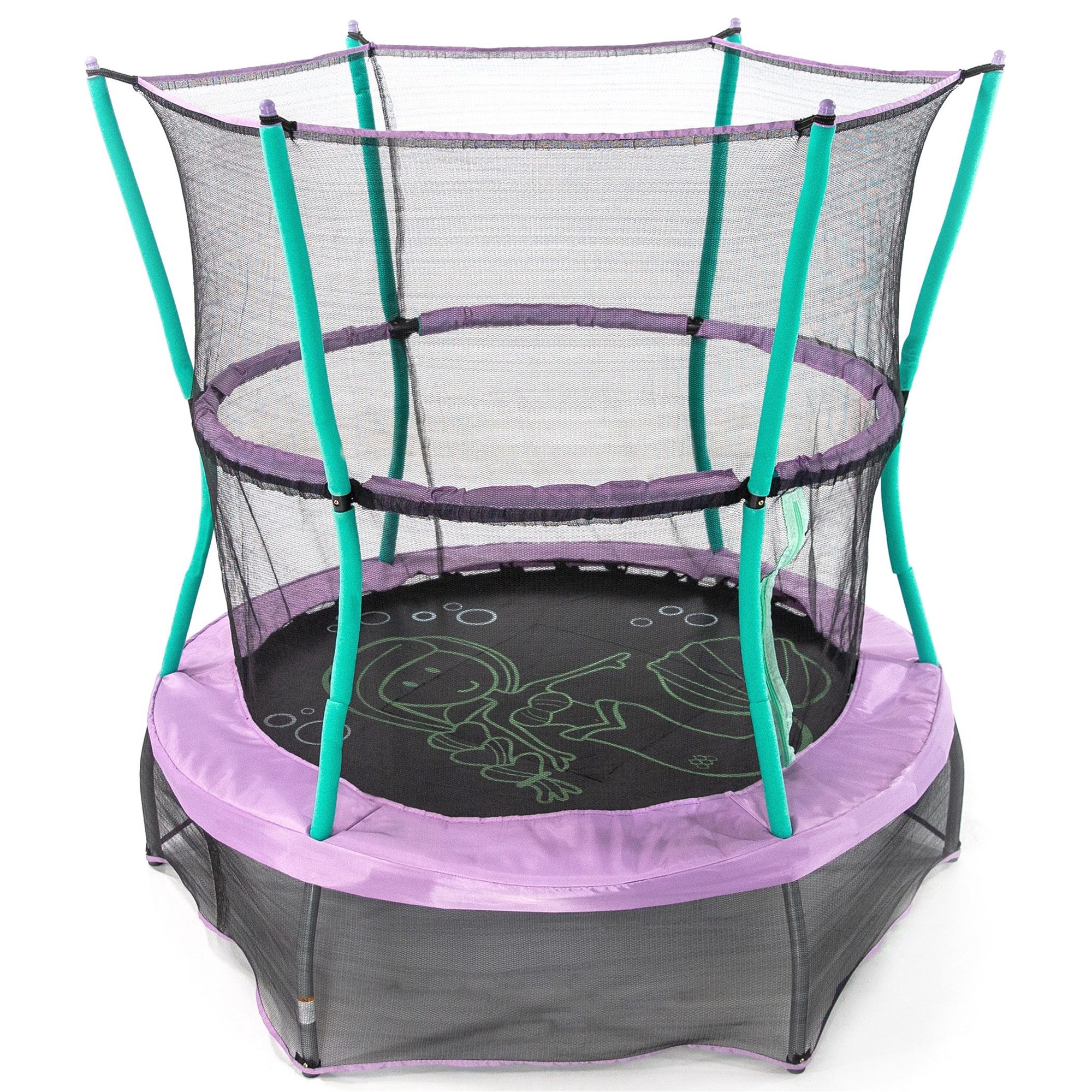 แทรมโพลีน Skywalker Trampolines 55-Inch Bounce-N-Learn Trampoline, with Enclosure and Sound, Magic Mermaid ขนาด 55 นิ้ว ลายนางเงือก