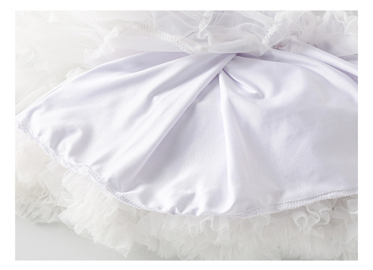 ชุดเต้น ชุดเชียร์ เสื้อแขนสั้นZERO +กระโปรงระบายชั้นสีขาว