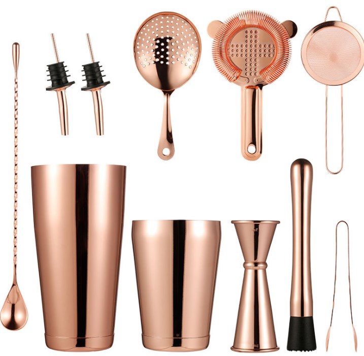 ชุดผสมค็อกเทล 11 ชิ้น สีโรสโกล์ด