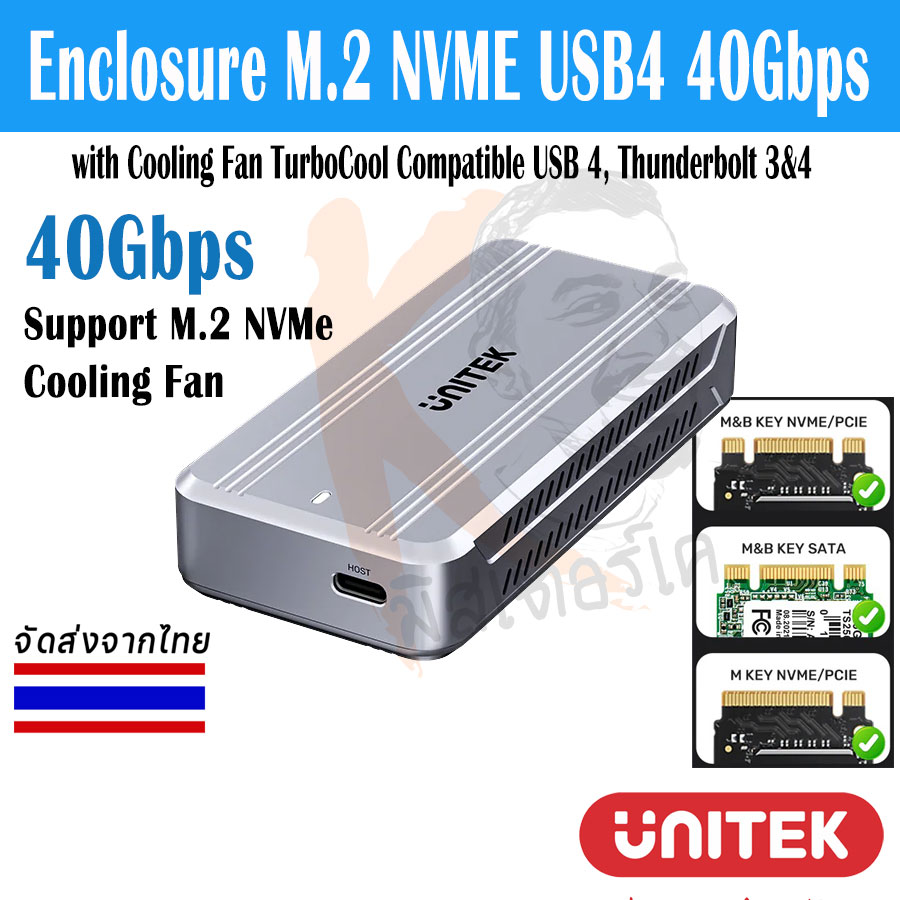 Enclosure M.2 NVMe USB4 40Gbps SolidForce Reefer TurboCool