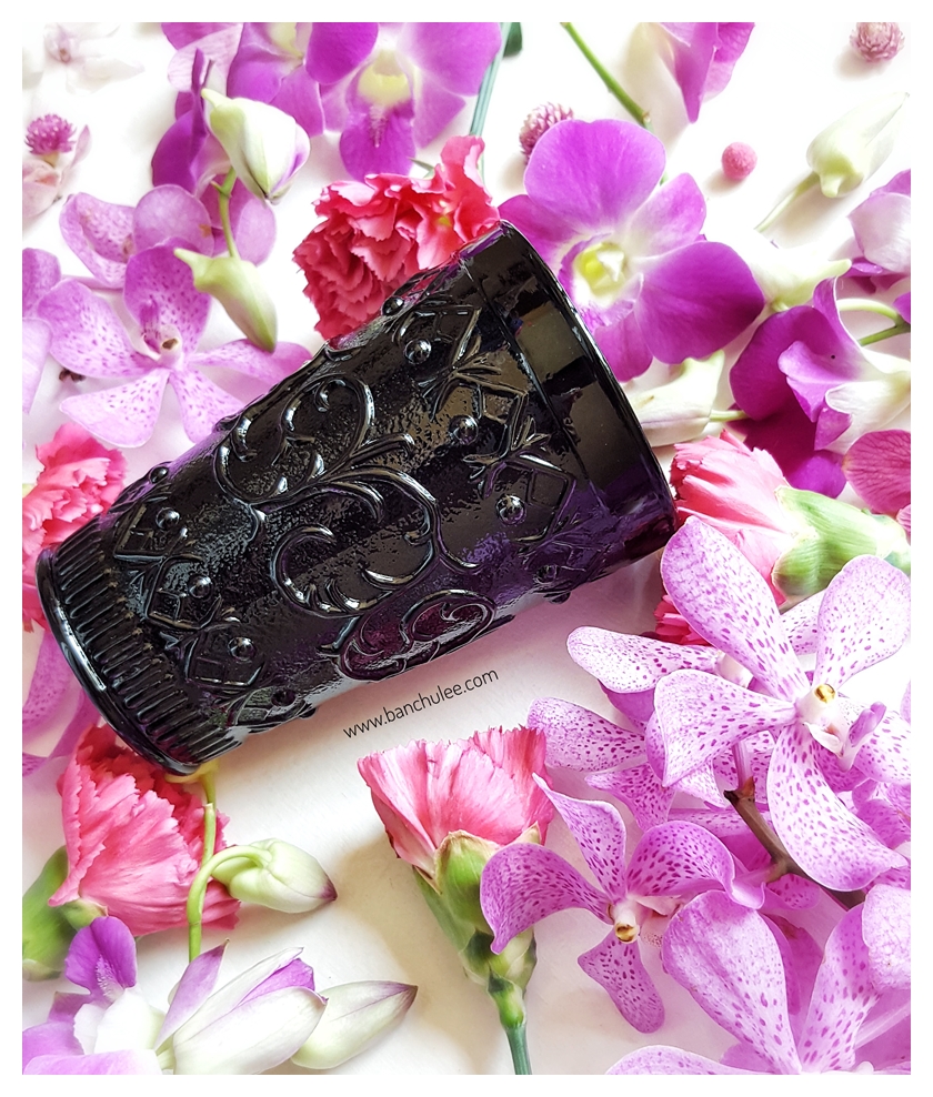Black Glass Cup แก้วน้ำสีดำ ลายนูน