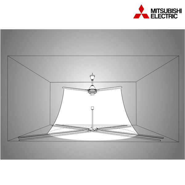 MITSUBISHI พัดลมเพดาน 5 ใบพัดขนาด 56 นิ้วพร้อมรีโมท รุ่น C56-RW5 สีขาว