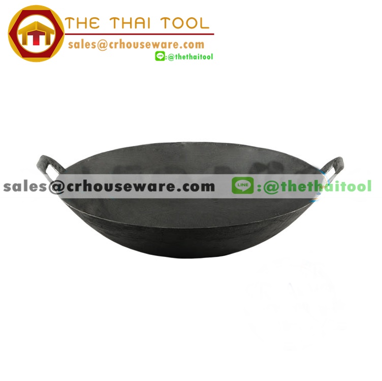 กระทะเหล็กหล่อ 2 หู - เป็นสนิมได้ Cast- iron pan big size ( can be rust ),กะทะคั่วชา,กะทะเหล็กคั่วเกาหลัด,กะทะคั่วกาแฟ รหัสสิค้า : SKU-04054