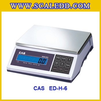 เครื่องชั่งน้ำหนักดิจิตอล พิกัดน้ำหนัก 6กิโลกรัม ยี่ห้อ CAS รุ่น ED-H ความละเอียด 0.2g (เครื่องชั่งผ่านตรวจรับรองจากสำนักชั่งตวงวัด)