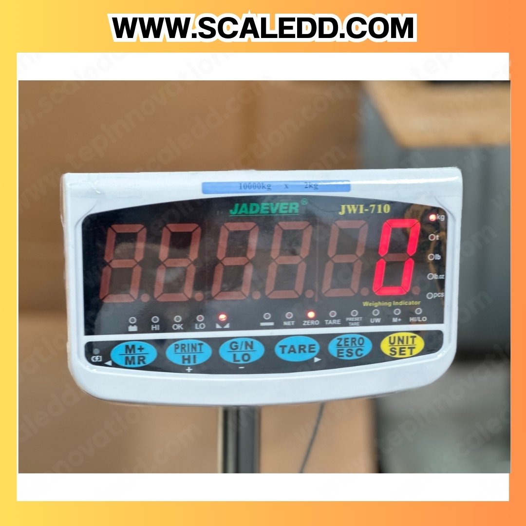 เครื่องชั่ง10ตัน พร้อมแท่นชั่งเหล็กขนาด 150 x 250 cm เครื่องชั่งน้ำหนักดิจิตอล10ตัน เครื่องชั่งแบบวางพื้น10ตัน เครื่องชั่งตั้งพื้น10ตัน ตาชั่ง10ตัน ยี่ห้อ JADEVER รุ่น JWI-710