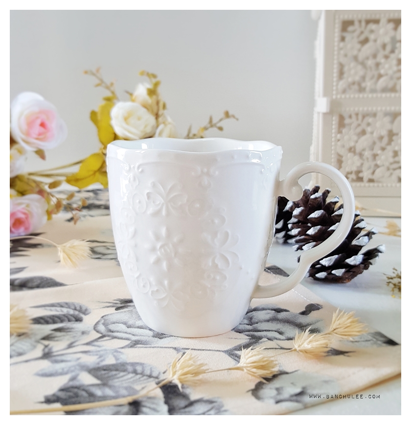 White Ceramic Mug แก้วเซรามิค สีขาว