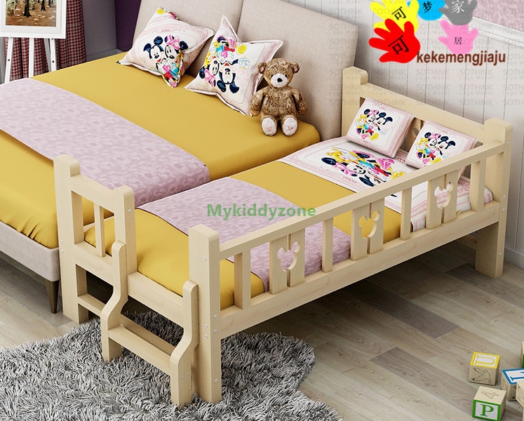 เตียงนอนไม้ เตียงเดี่ยวสำหรับเด็ก แบบมีสไลด์เดอร์ TP21007 (WDK7S)