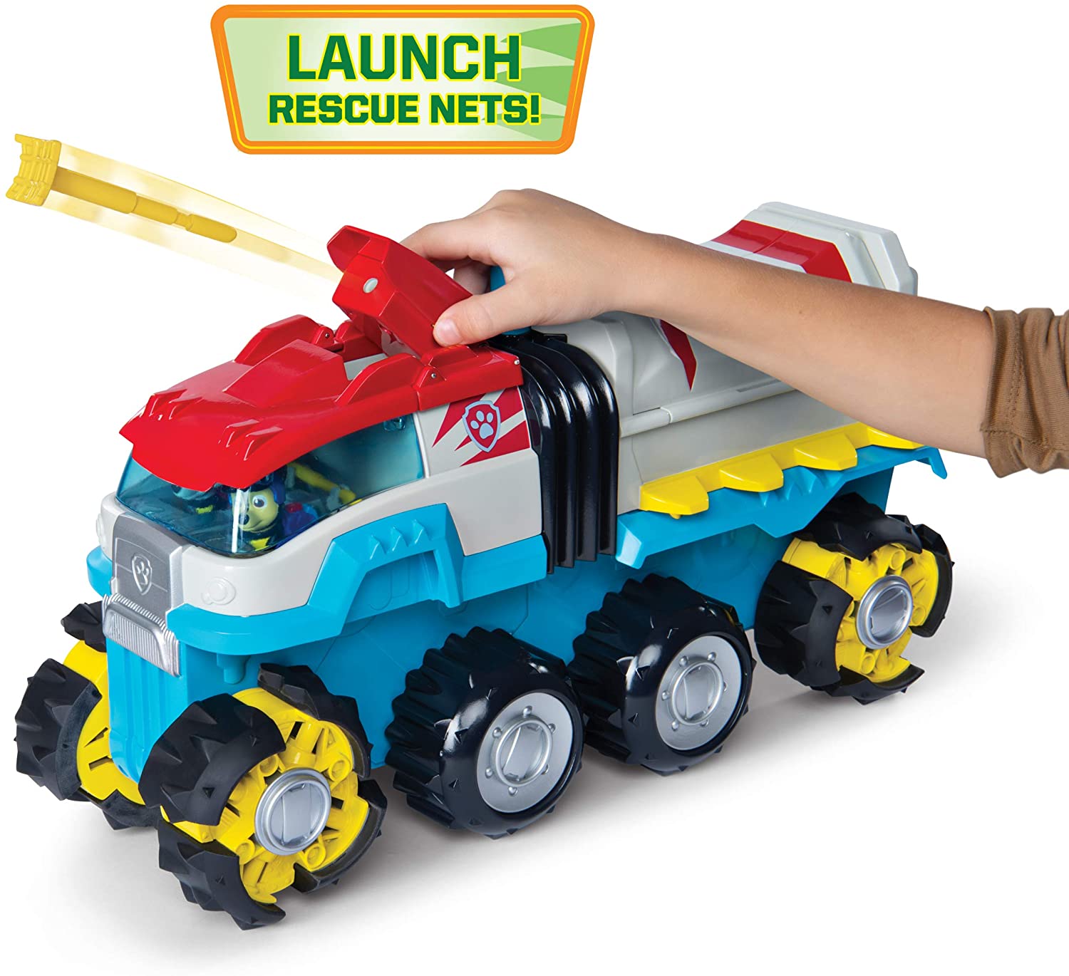 รถคันใหญ่เคลื่อนที่เองได้ Paw Patrol, Dino Rescue Dino Patroller Motorized Team Vehicle with Exclusive Chase and T. Rex Figures