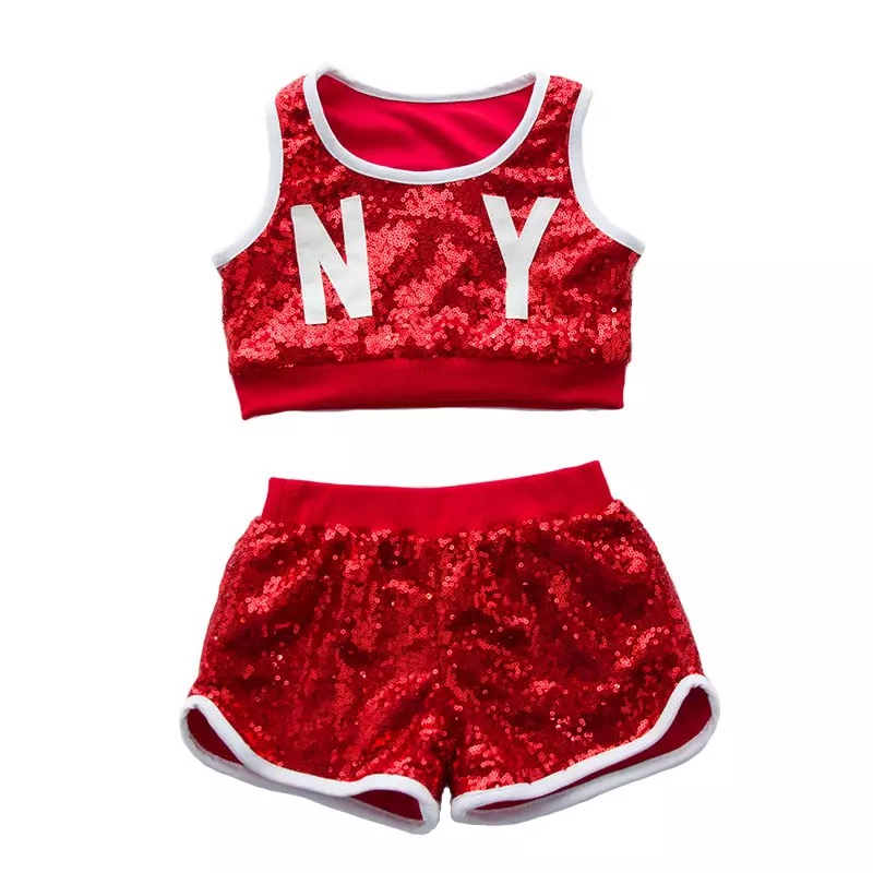 พร้อมส่ง ชุดเซ็ต ชุดแดนซ์ เซ็ต 3 ชิ้น รวมแจ็คเก็ต สีแดง