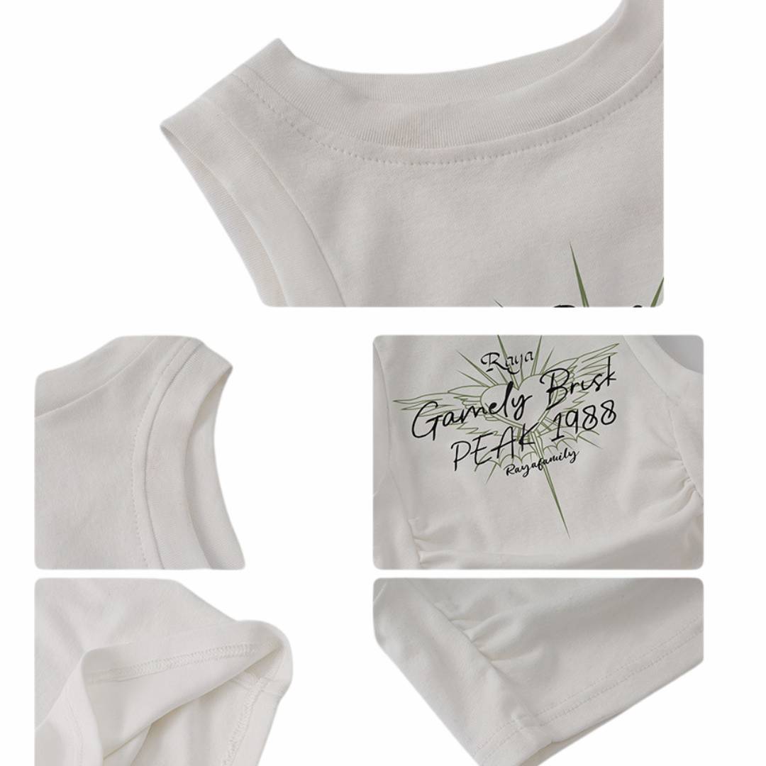 สินค้าพร้อมส่ง ***ชุดเต้น แขนกุดสีขาว+ปลอกแชย+กระโปรงระบายชั้นสีรุ้ง