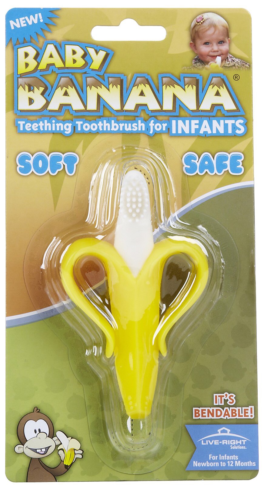 แปรงสีฟันกล้วยปลอกเปลือก สำหรับเบบี๋ Baby Banana Teething Toothbrush for Infants