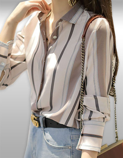 เสื้อเชิ๊ตผู้หญิงทำงานแบบสวยหรู รหัส 2414