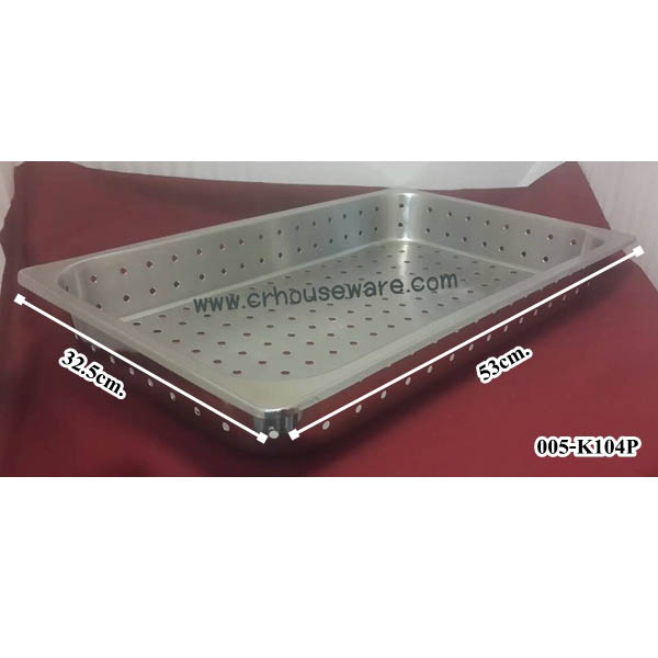 อ่างอาหารเจาะรู อ่าง 1/1 ตื้น 005-K104P,Food_pan18/8 S/STEEL 1/1 With hole Code:005-K104P