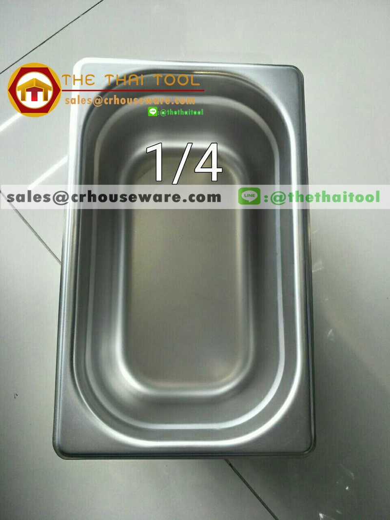 อ่างอาหารสแตนเลส 1/4 ลึก 10 ซม. Gastronorm Pan 040-GN-1404