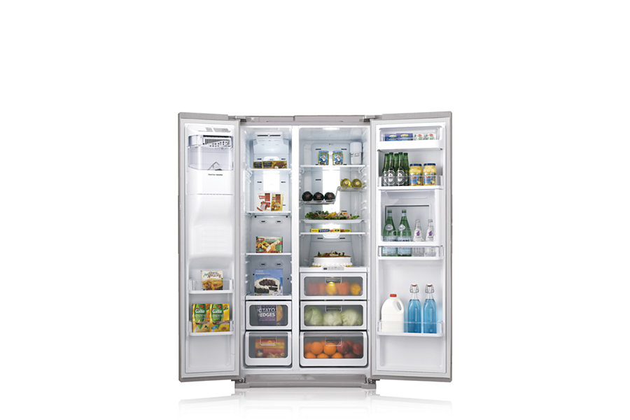 Samsung ตู้เย็น Side by Side HM10 SBS ความจุ 515 ลิตร/18.2 คิว รุ่น RS22HZNSL1/XST