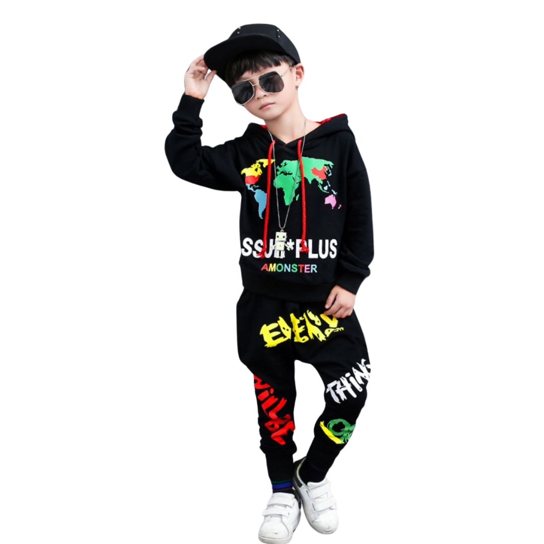 ชุดเต้น เด็กชายเสื้อแขนยาว+กางเกงขายาวดำ