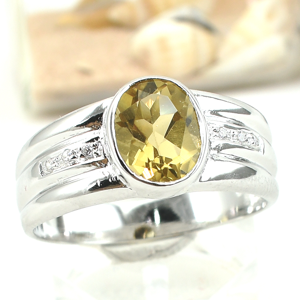 แหวนเงินแท้ราคาถูกชุบทองคำขาว พลอยแท้คอนยัคควอทซ์ 1.25 กะรัต เพชรCZ 0.06 กะรัต งานประณีตสวยงาม สั่งผลิตค่ะ