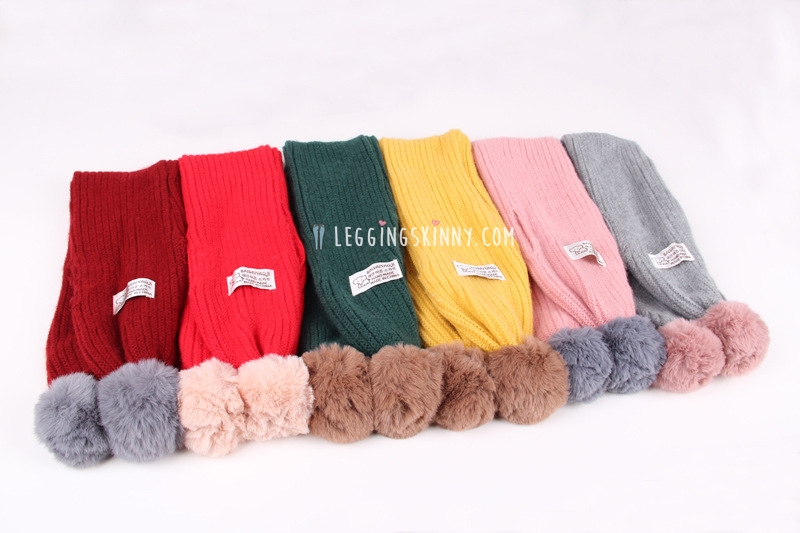 ผ้าพันคอไหมพรมเด็ก จุกเฟอร์ มี 10 สี