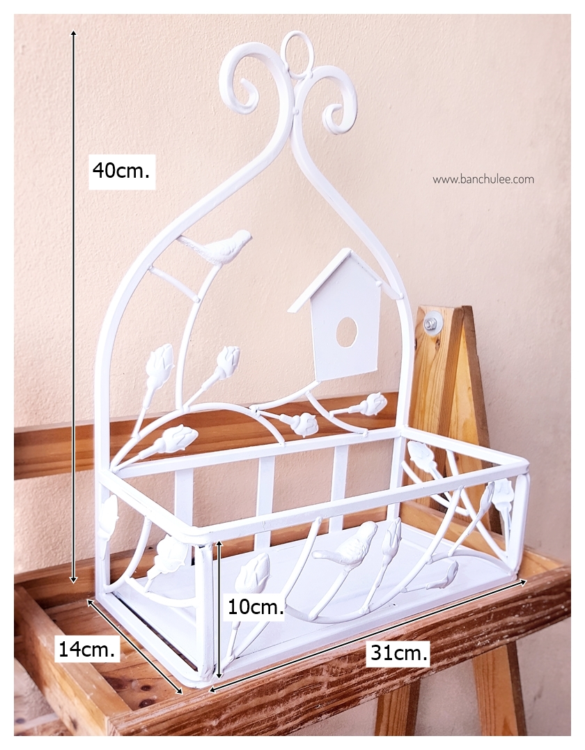 Shabby Chic Metal Shelf ชั้นวางของ โลหะ สีขาว
