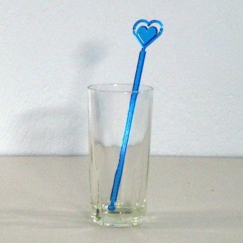 ไม้คนเหล้าสีใส รูปหัวใจ