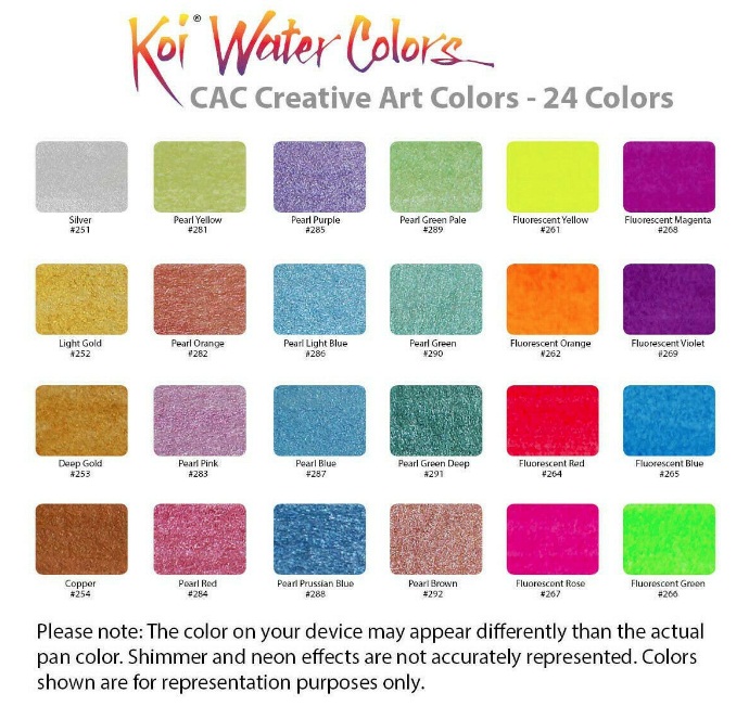 ชุดสีน้ำ Koi CAC โทนสีพิเศษ 24สี + พู่กันแทงค์