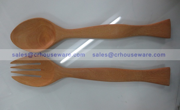 ช้อนส้อมไม้สลัด(ขาว) JW-541W