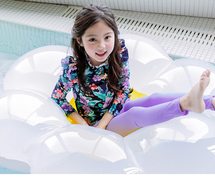 สินค้าพร้อมส่ง ชุดว่ายน้ำ ขายาวเลกกิ้งกระโปรง แขนยาว ลายดอก