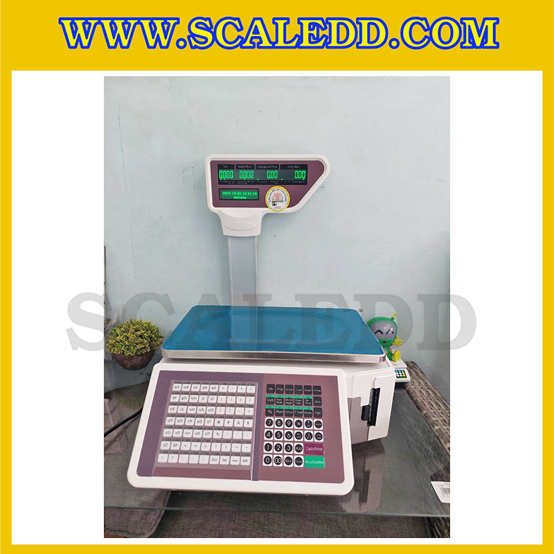 เครื่องชั่งคำนวณราคาดิจิตอลและพิมพ์สติ๊กเกอร์บาร์โค้ด (Barcode label printing scale) พิกัดน้ำหนัก 30kg ค่าละเอียด 5g รุ่น TM-30AC (ผ่านตรวจรับรองจากสำนักกองชั่งตวงวัด กระทรวงพาณิชย์)