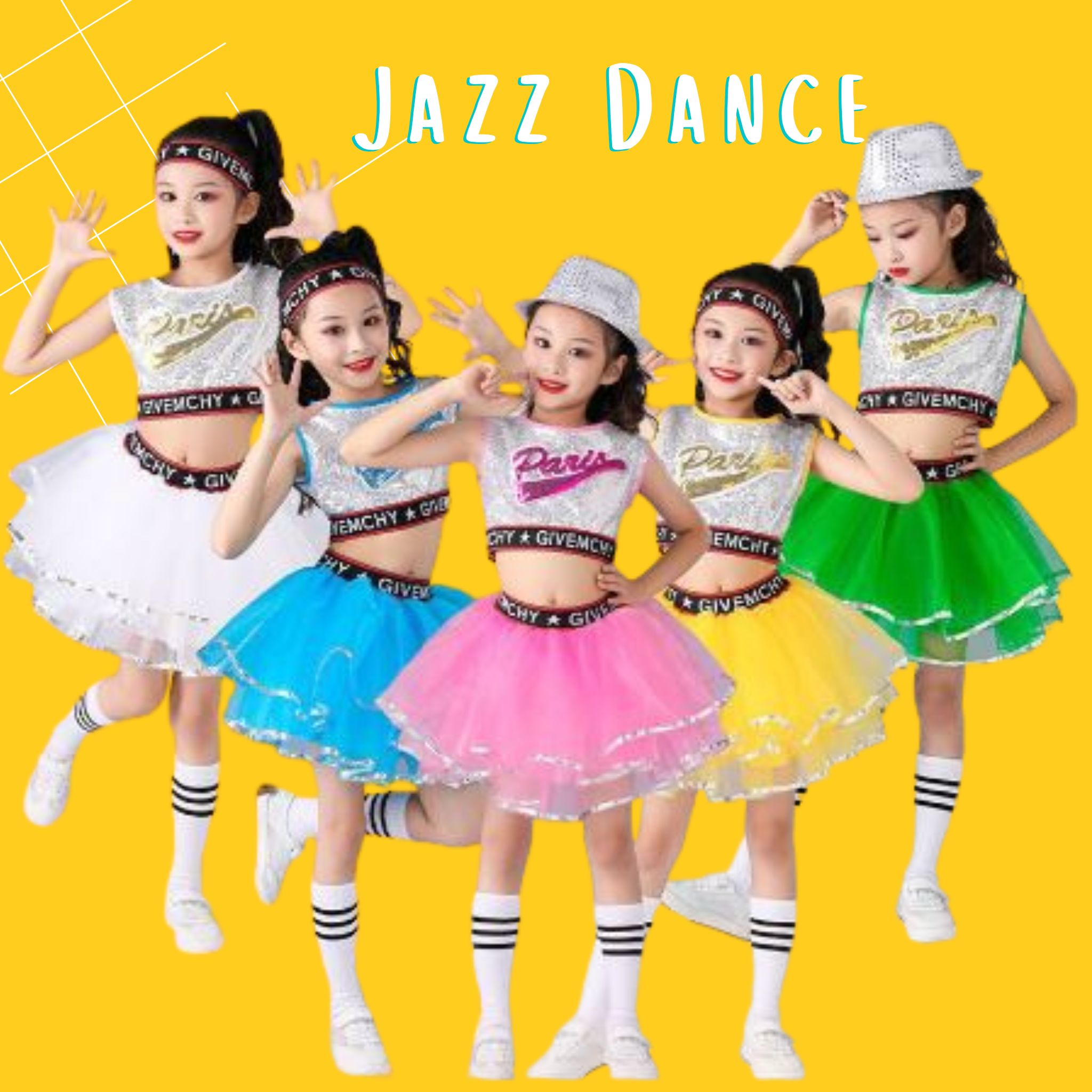 ชุดเต้น เชียร์หรีดเดอร์ เสื้อแขนกุด+กระโปรงพองฟู