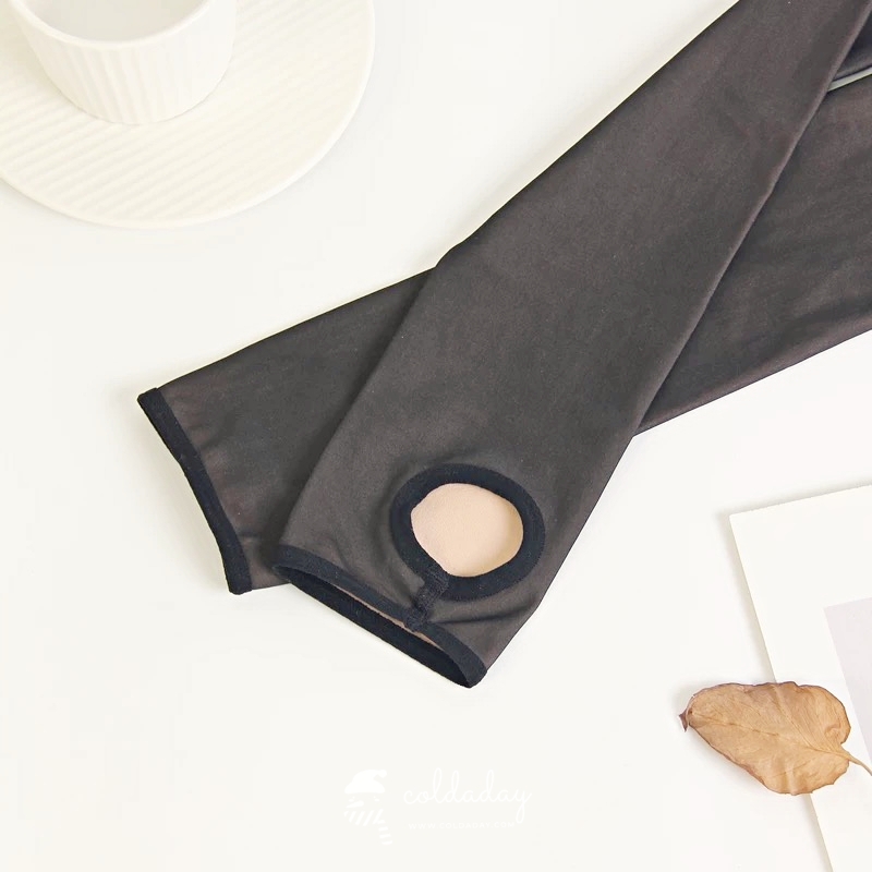 เลกกิ้งถุงน่องซีทรู สีดำ (ไม่บุขน)