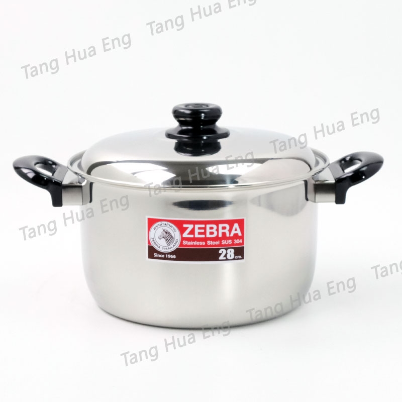 Zebra หม้อหุงต้มสเตนเลส 2 หู ขนาด 28 ซม. Merry ตราหัวม้าลาย