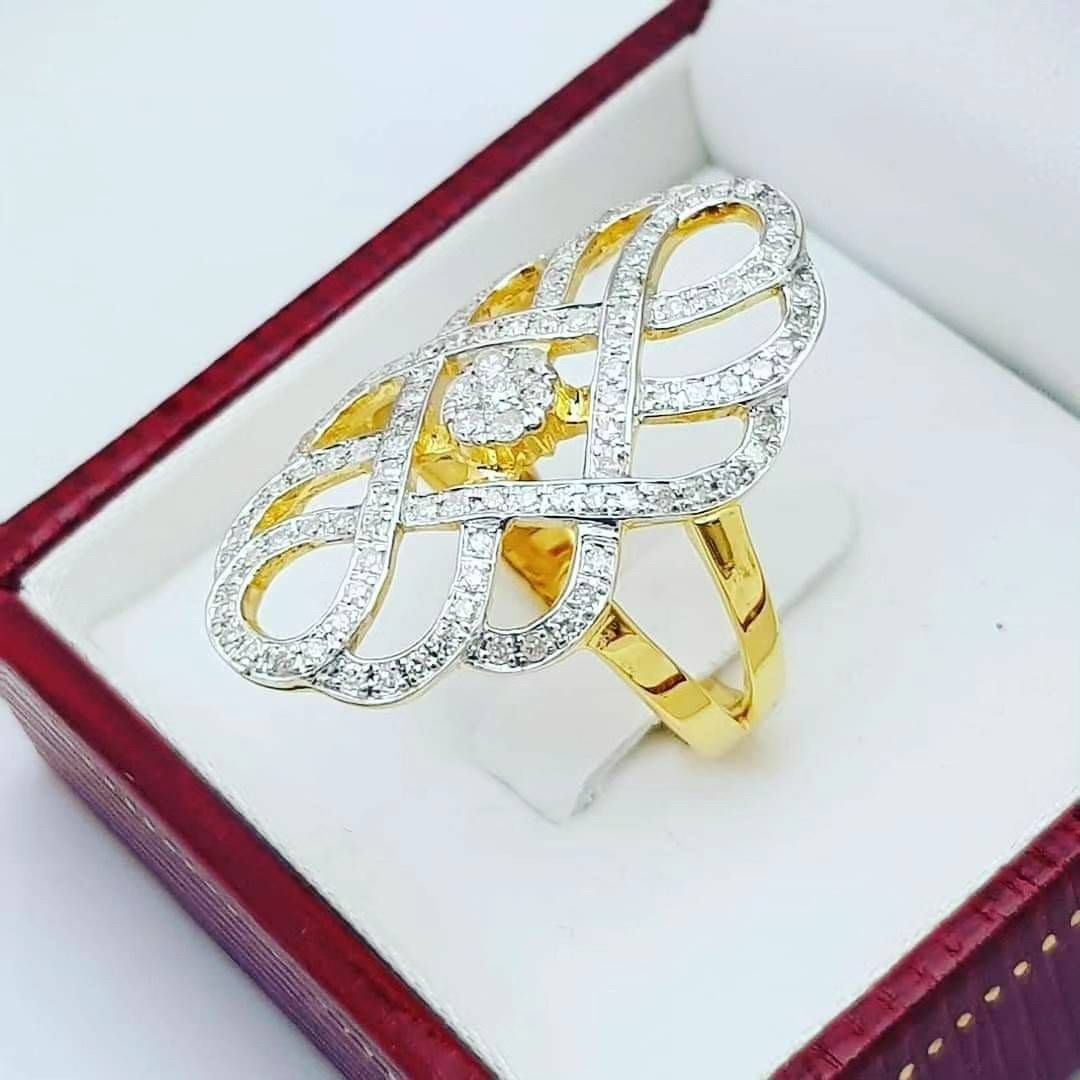 พร้อมส่งและสั่งผลิตแหวนเพชรแท้อินฟินิตี้ทรงสวย ใส่เต็มนิ้ว แหวนแต่งงาน แหวนหมั้น ใส่เที่ยว ออกงาน แหวนทองคำ 9K เพชรกุหลาบแท้ 0.67 กะรัต 109 เม็ด ราคาถูกมาก ส่งฟรี