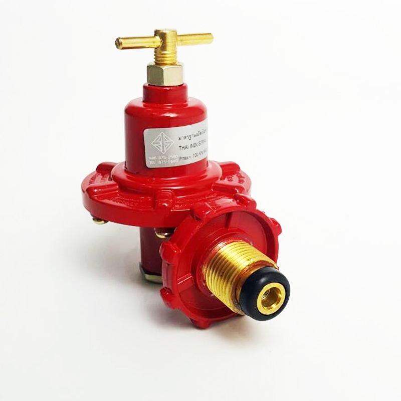 หัวปรับแรงดันสูง ( หัวร่ง ) + สายแก๊ส 2 เมตร + กิ๊ปรัดสาย 2 ตัว