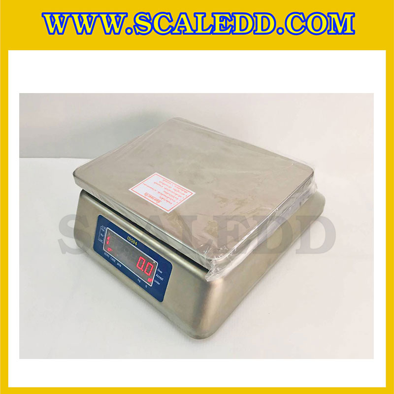 เครื่องชั่งกันน้ำ ตั้งโต๊ะ พิกัดน้ำหนัก 30Kg อ่านค่าละเอียด 5g เครื่องชั่งดิจิตอล30kg เครื่องชั่งกันน้ำ30kg ตาชั่งสแตนเลส30kg เครื่องชั่งน้ำหนัก30kg ยี่ห้อ SDS รุ่น IDS04-30K